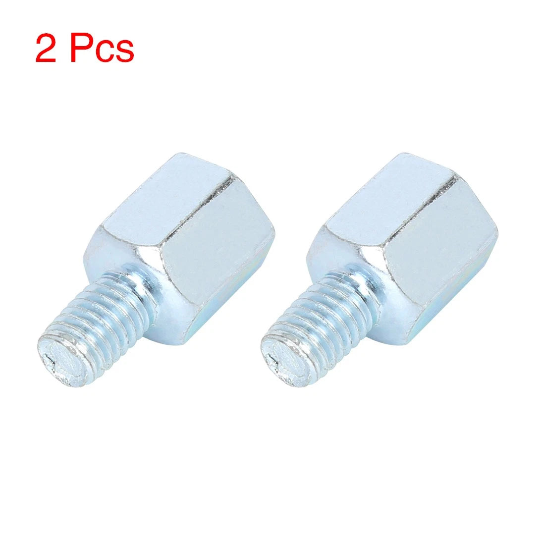 2Pcs 8mm RH Rearview Mirror Adapter for Motorcycle Bike (Silver Tone)