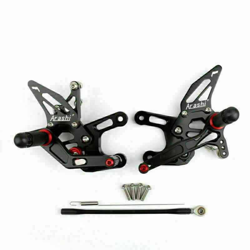 Rearsets Footpegs Pedals for Kawasaki ZX-10R Ninja (2008–2010) Black T9