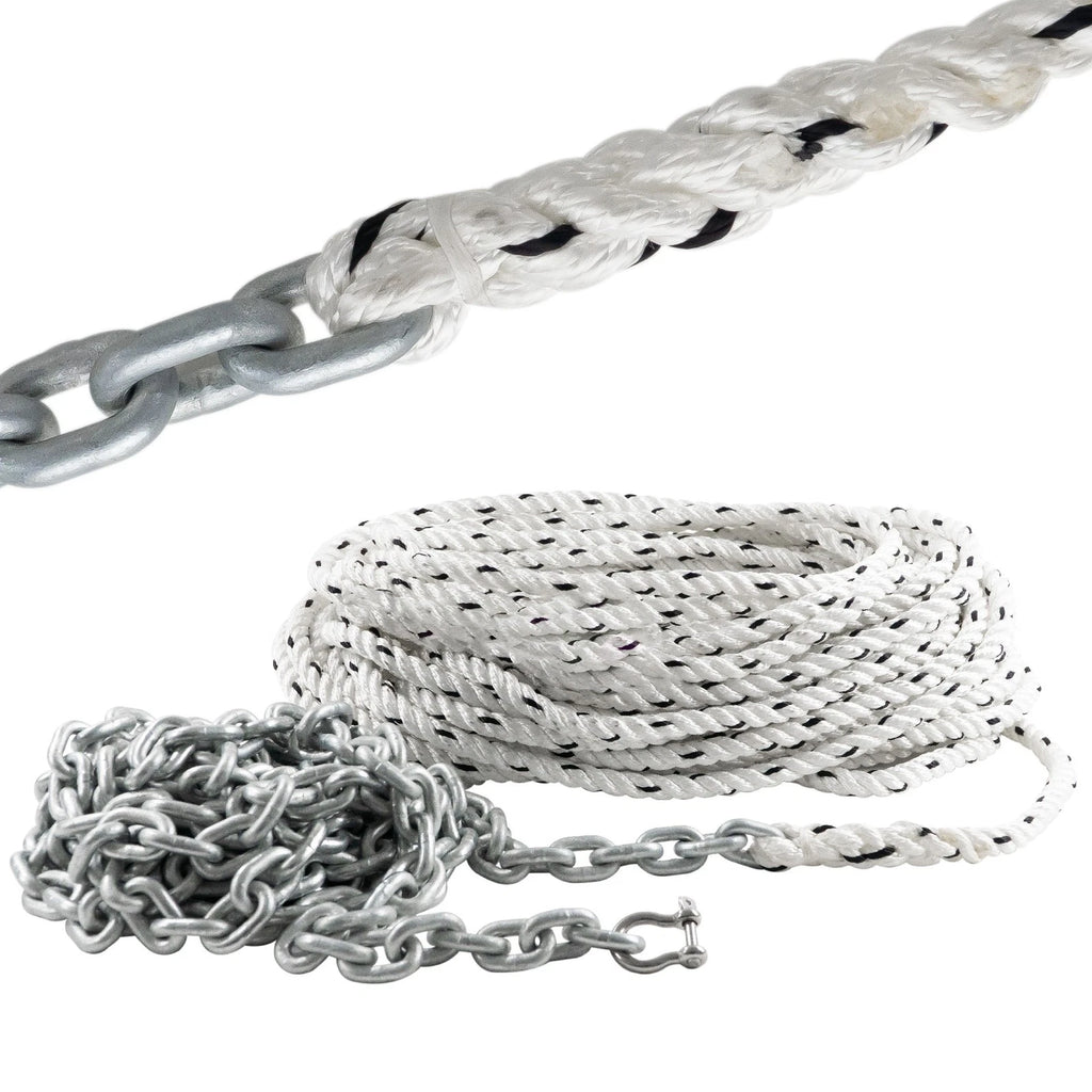 Windlass Anchor Rode 9/16"x150' with 5/16"x20' G4 Galvanized Chain