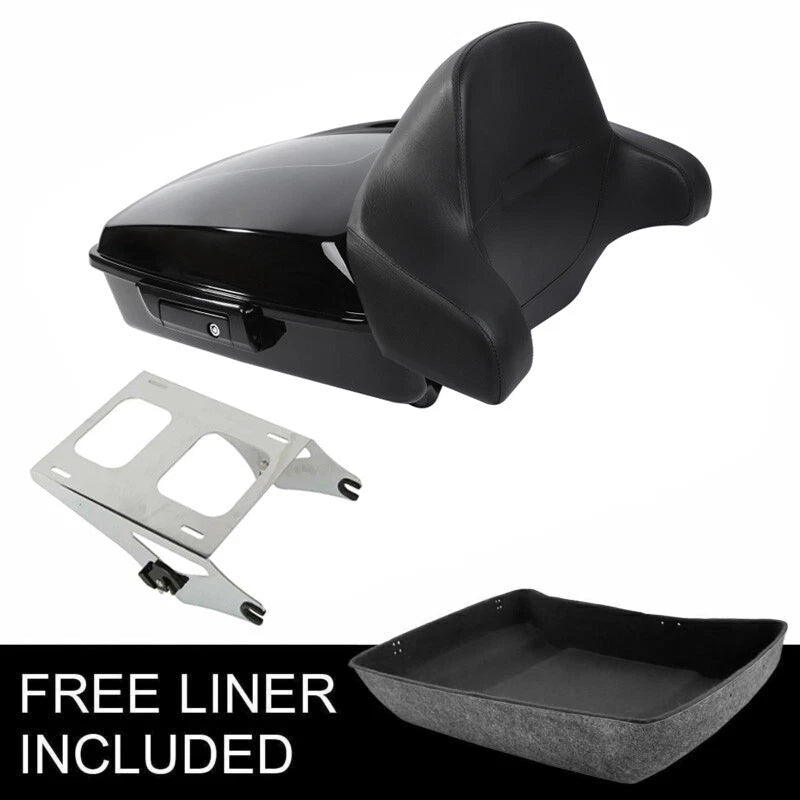 Black Chopped Trunk Backrest Mount for Harley Touring Road Glide (2014–2026)