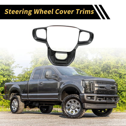 Carbon Fiber Steering Wheel Cover Trim for Ford Ranger (2023–2024)