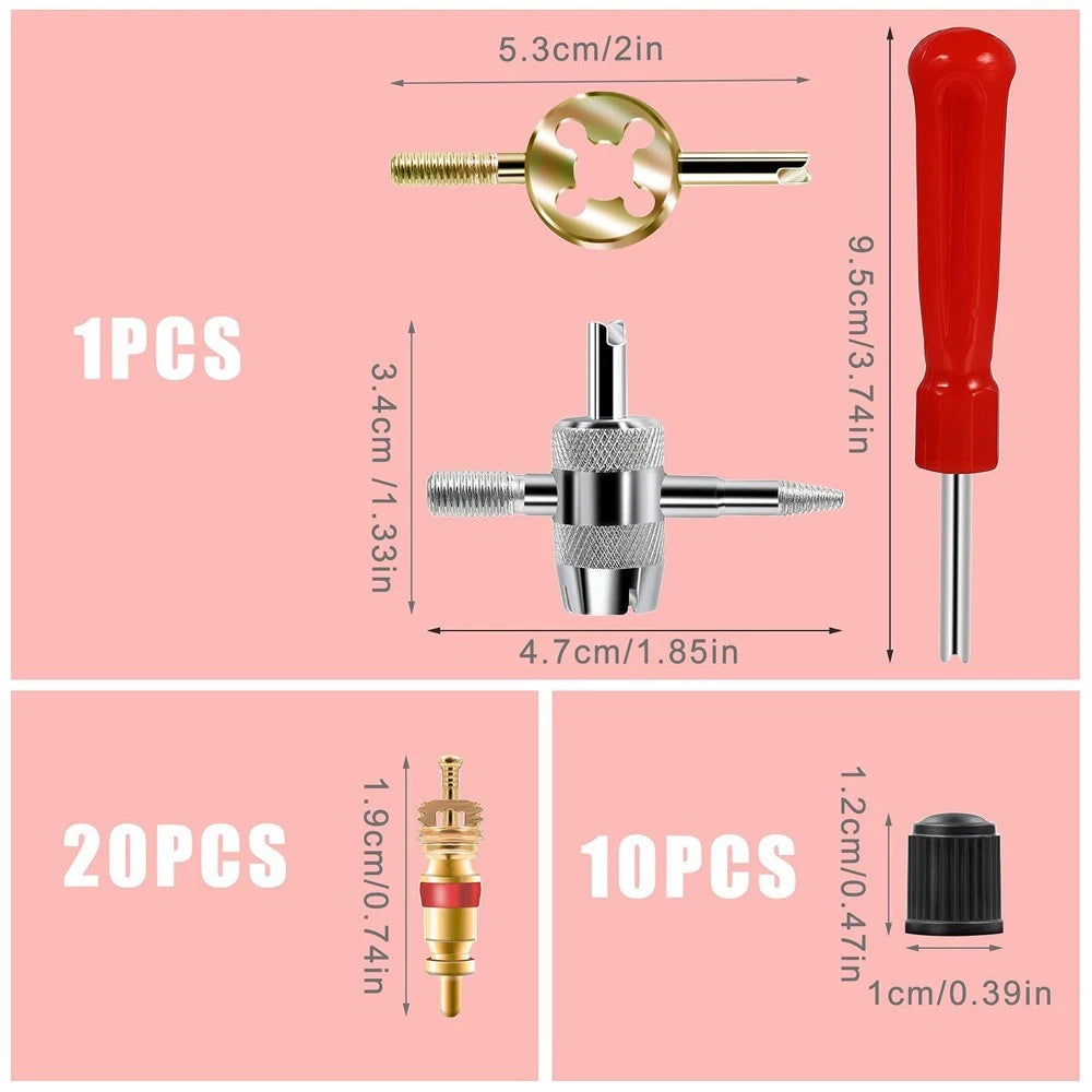 33pcs Tyre Valve Repair Tool Set for Cars (Universal)