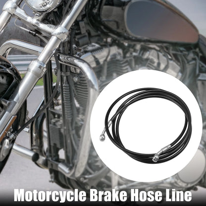 Hydraulic Brake Hose Line Pipe for Motorcycle Bike (220cm) Black (1 Set)