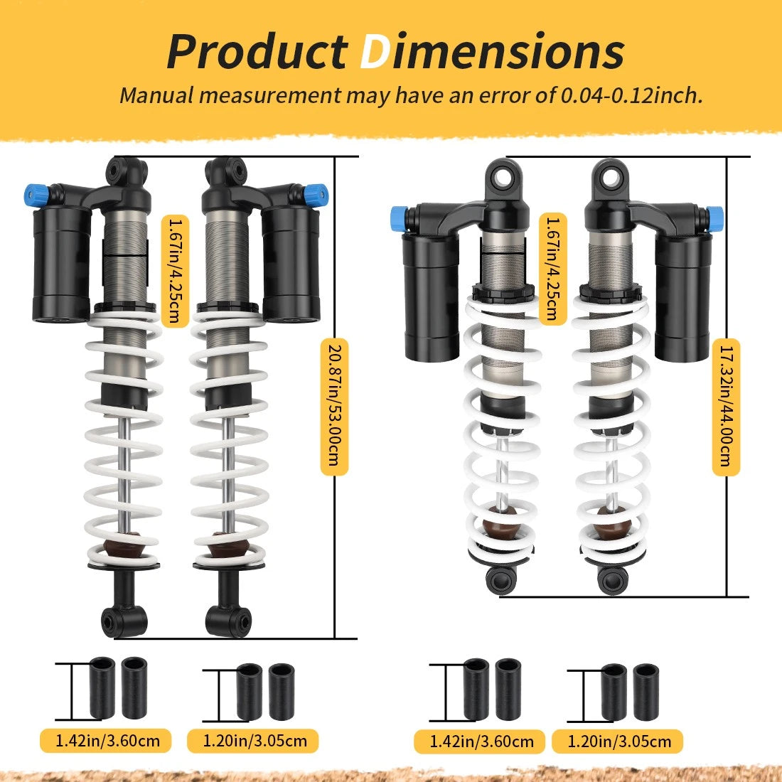 Front Rear Shocks for Polaris Scrambler 850, Sportsman 550, 850 XP, 1000 XP (2014–2023) 7043463