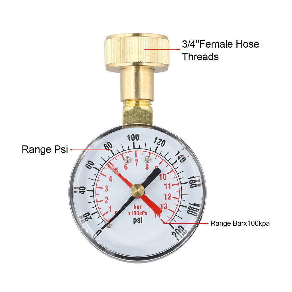 Water Pressure Tester for Heavy Duty Use (0200 PSI)