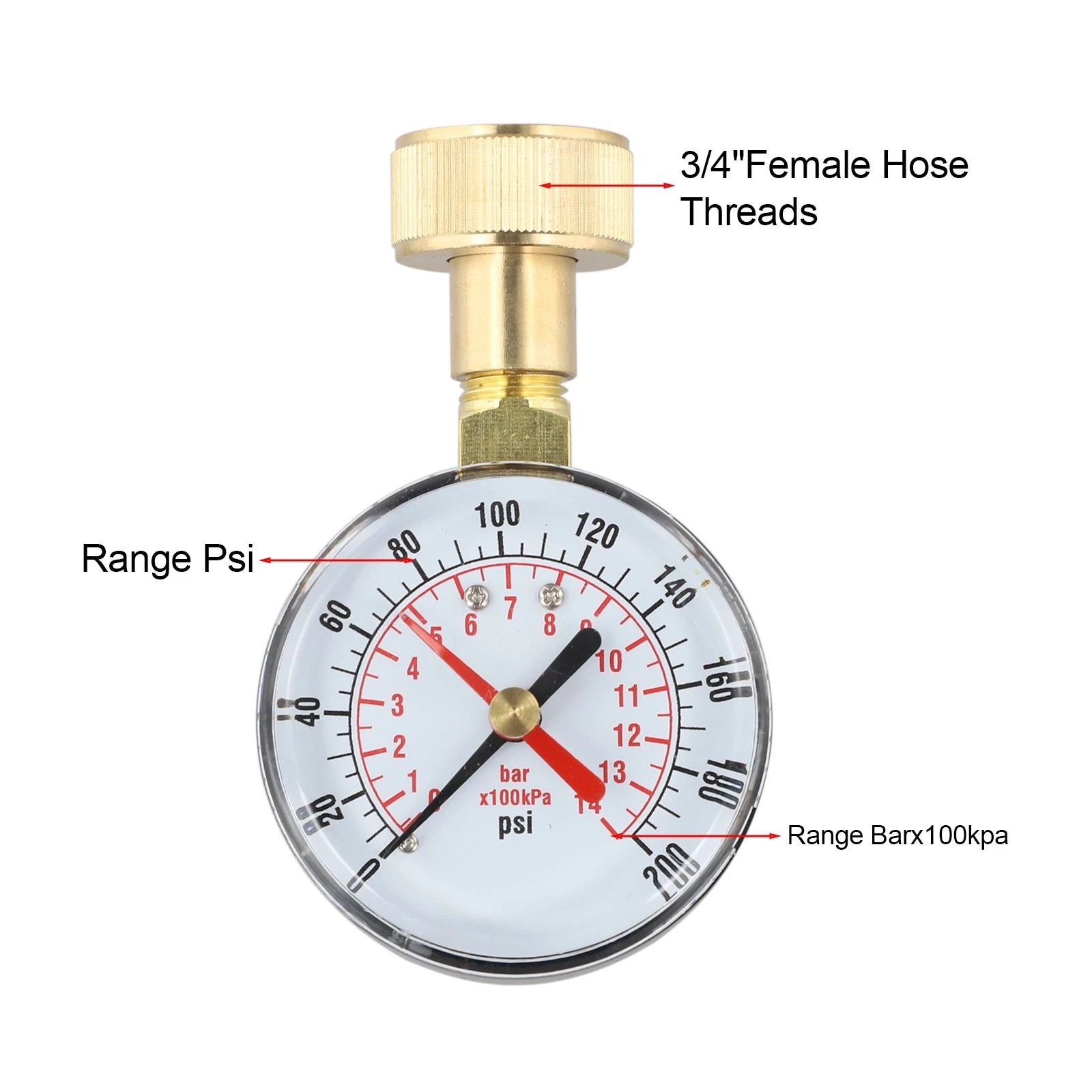 Water Pressure Tester for Heavy Duty Use (0200 PSI)