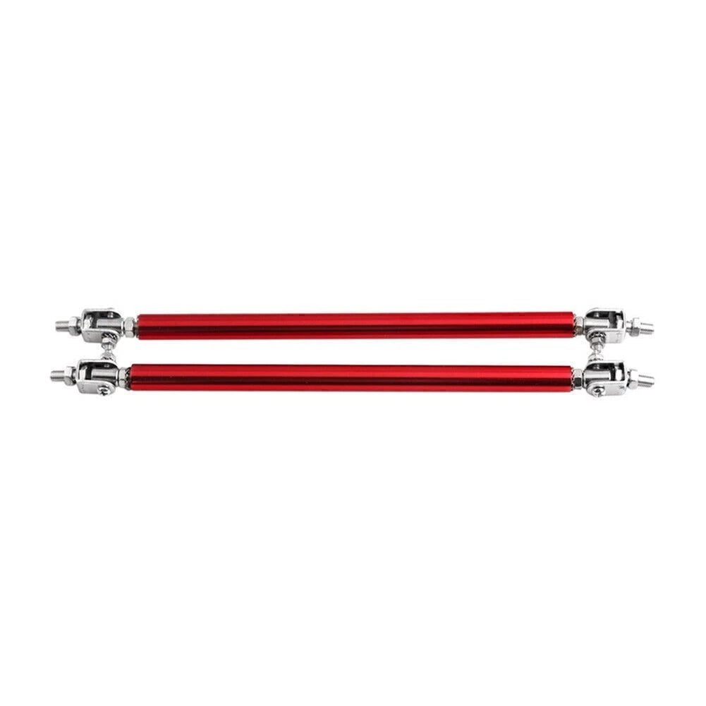 Adjustable Front Bumper Lip Splitter Strut Rod Tie Bar Universal Red