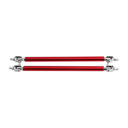 Adjustable Front Bumper Lip Splitter Strut Rod Tie Bar Universal Red