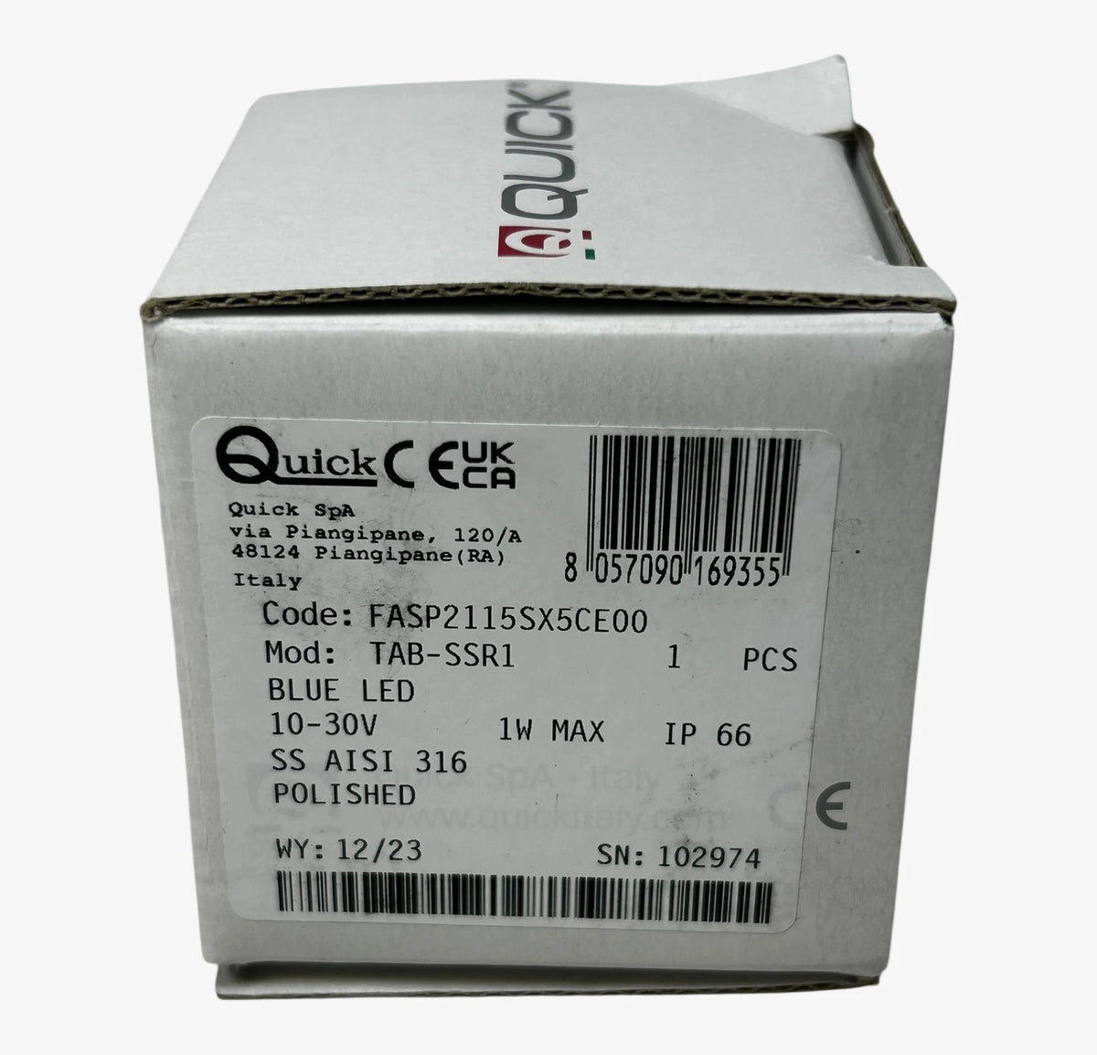 Blue LED Polished Light for Quick FASP2115SX5CE00 (10-30V)