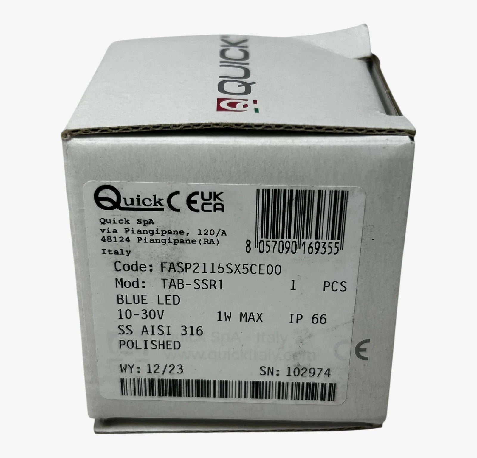 Blue LED Polished Light for Quick FASP2115SX5CE00 (10-30V)