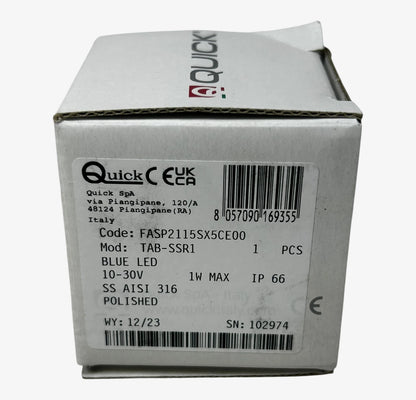 Blue LED Polished Light for Quick FASP2115SX5CE00 (10-30V)