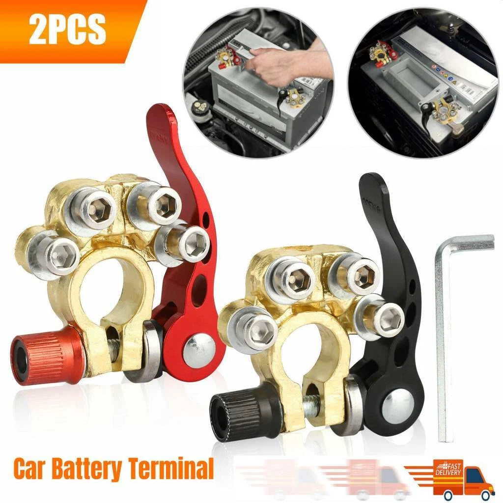 2X Car Battery Terminal Connectors Quick Release for Universal Fit