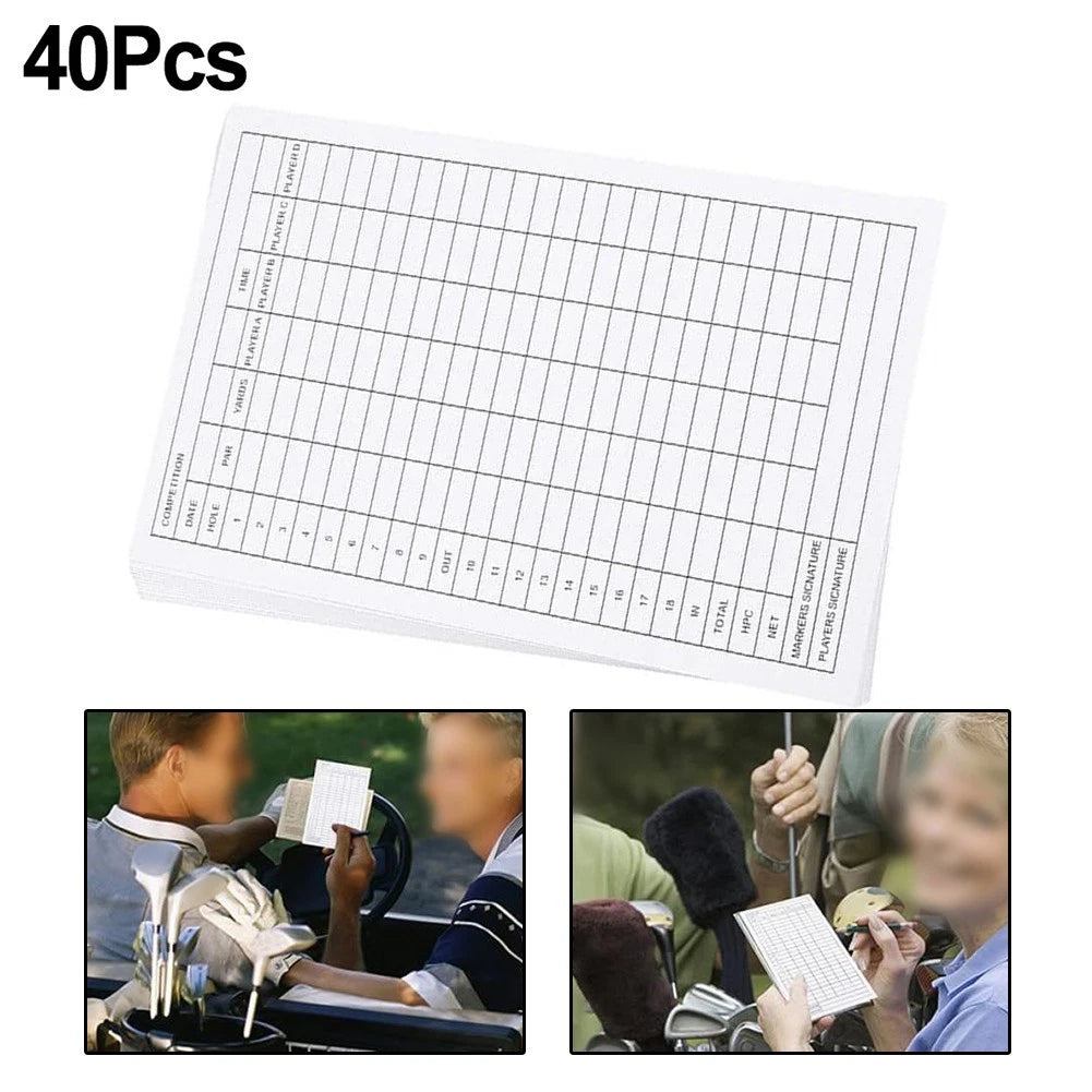 Set of 40 Golf Scorecard Replacement Sheets 6x3 for Game Recording