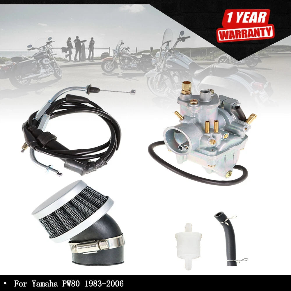 Carburetor Filter & Throttle Choke Cable for Yamaha PW80 (1983–2006)