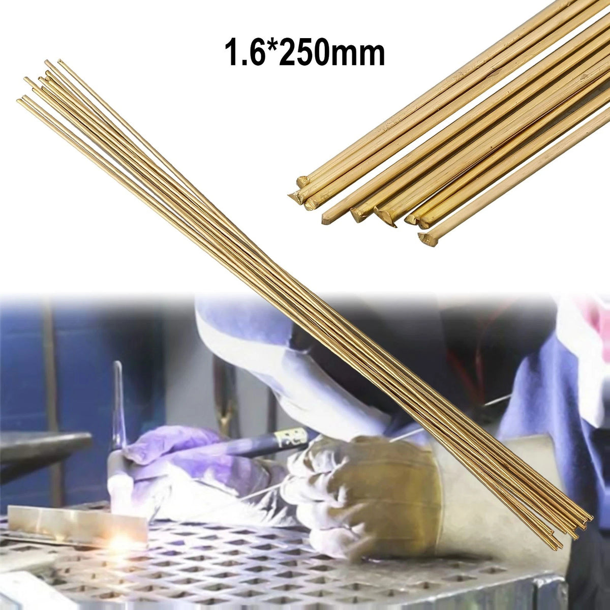 2X 1.6mm Brass Rods for Brazing and Soldering