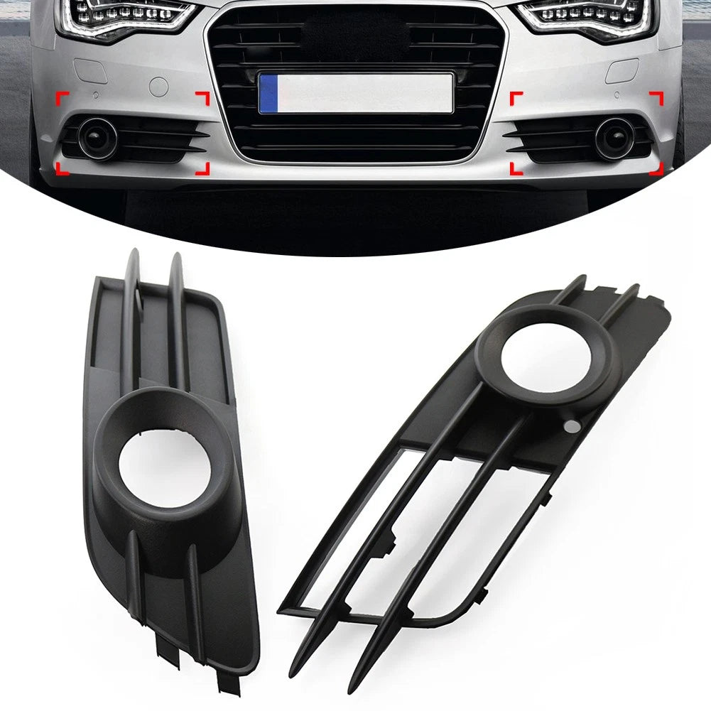 2X Front Bumper Fog Light Grille Cover for Audi A6 C7 (2012–2015)
