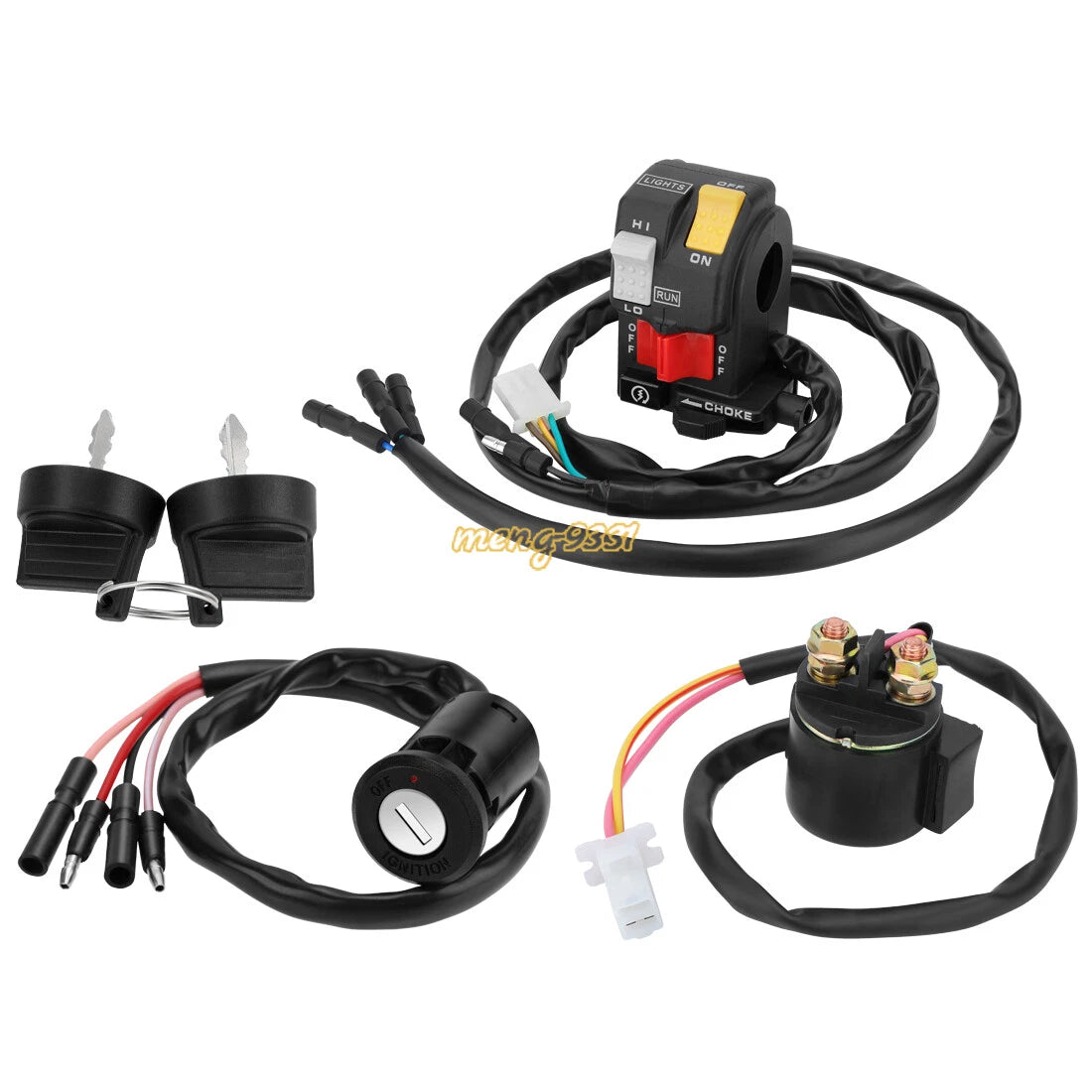 Handlebar Key Starter Relay Switch Kit for Honda FourTrax 300 TRX300 FW (1990–1995)