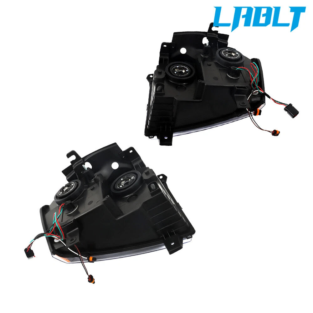 Set of 2 Halogen Headlights Black for Jeep Grand Cherokee (2005–2007)