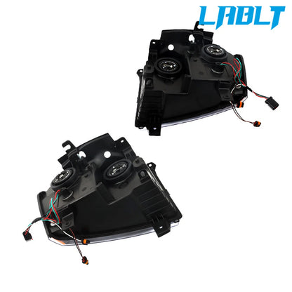 Set of 2 Halogen Headlights Black for Jeep Grand Cherokee (2005–2007)