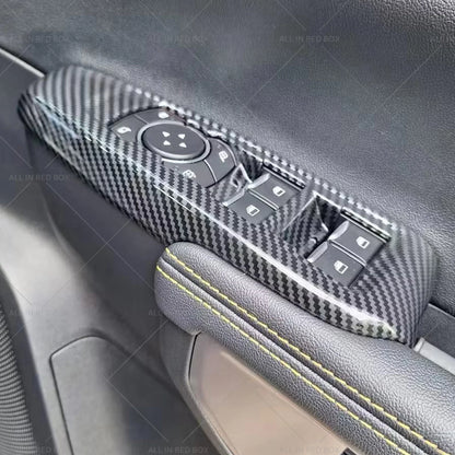 Carbon ABS Window Control Panel Switch Cover for Ford Ranger (2022–2024)