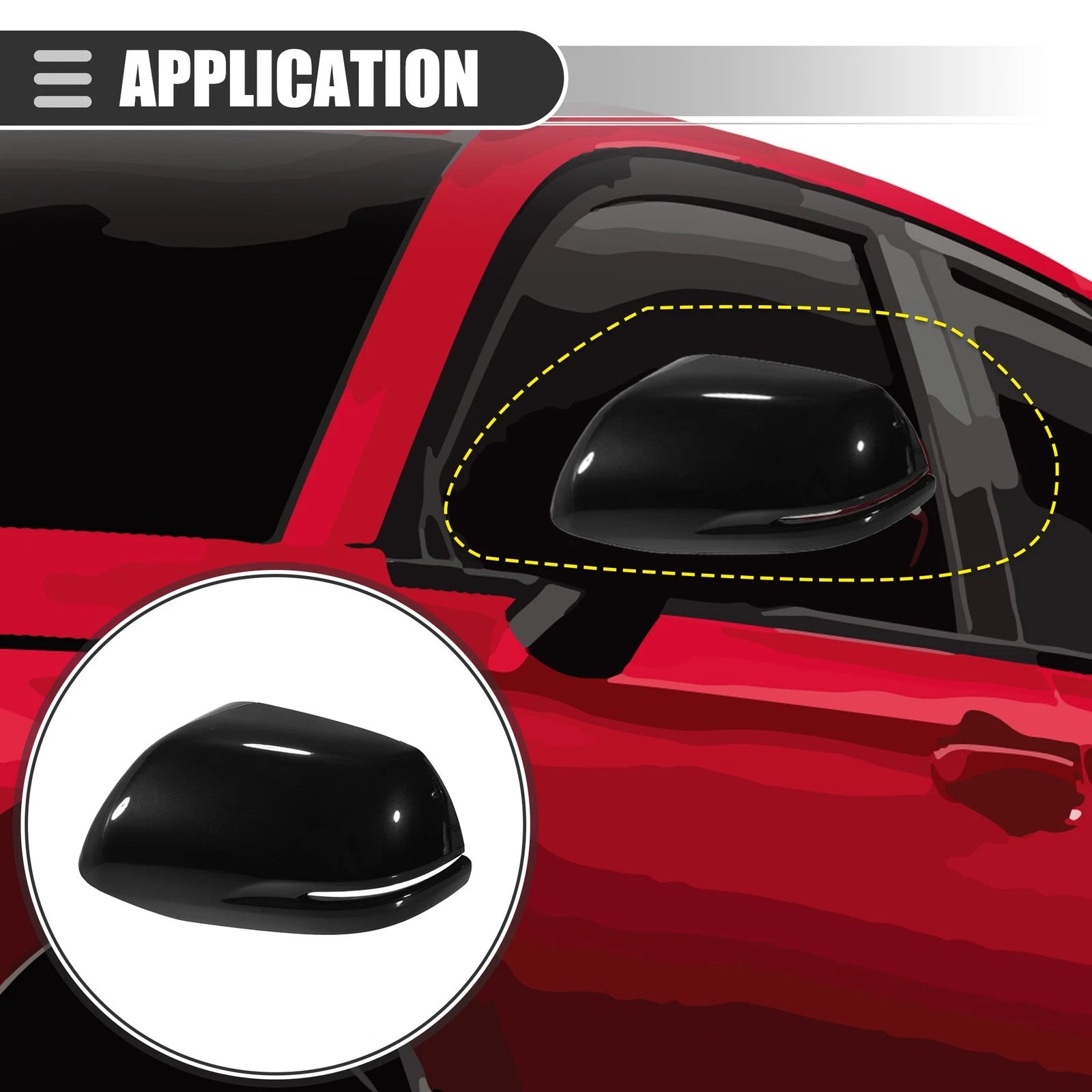 Left Side View Mirror Cover Trim with ABS Black for Honda CRV (2012–2016)