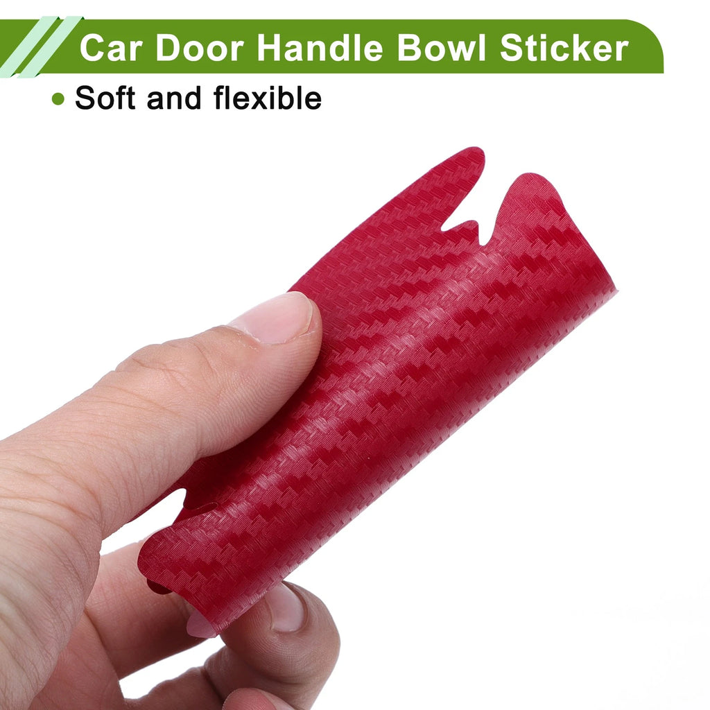 Car Door Handle Bowl Sticker for (80x88mm, Red)