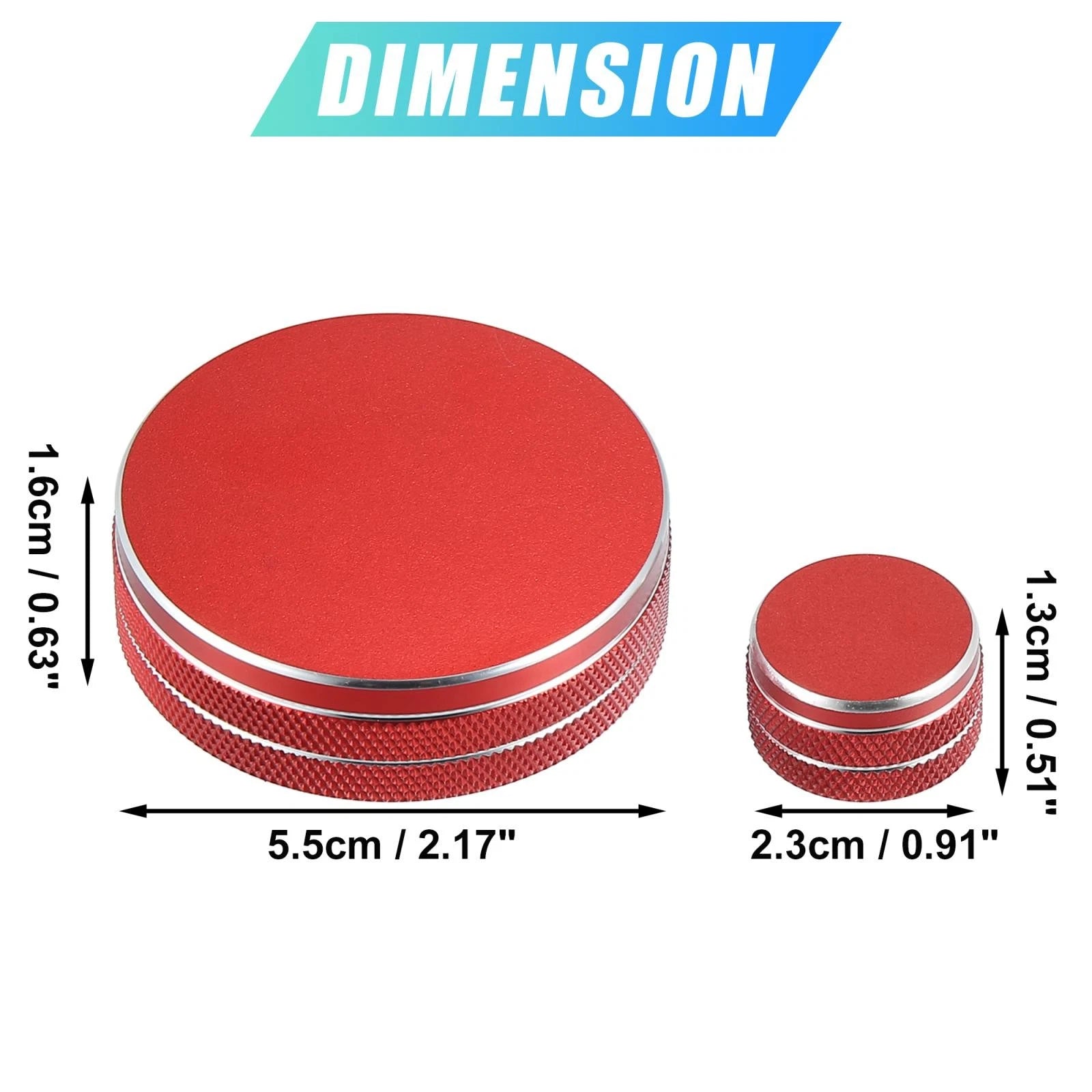 2pcs Multimedia Volume Knob Caps Replacement for Mazda 6 (2014–2020) Red