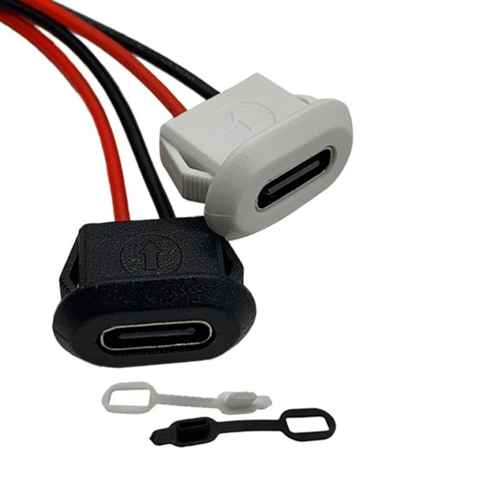 2-Pin Waterproof Type C Female Input Socket for Long Cycle Life