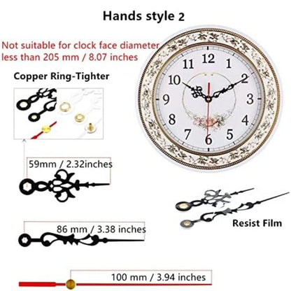 Pendulum Clock Movement with 3 Hand Sets for 8mm Panels