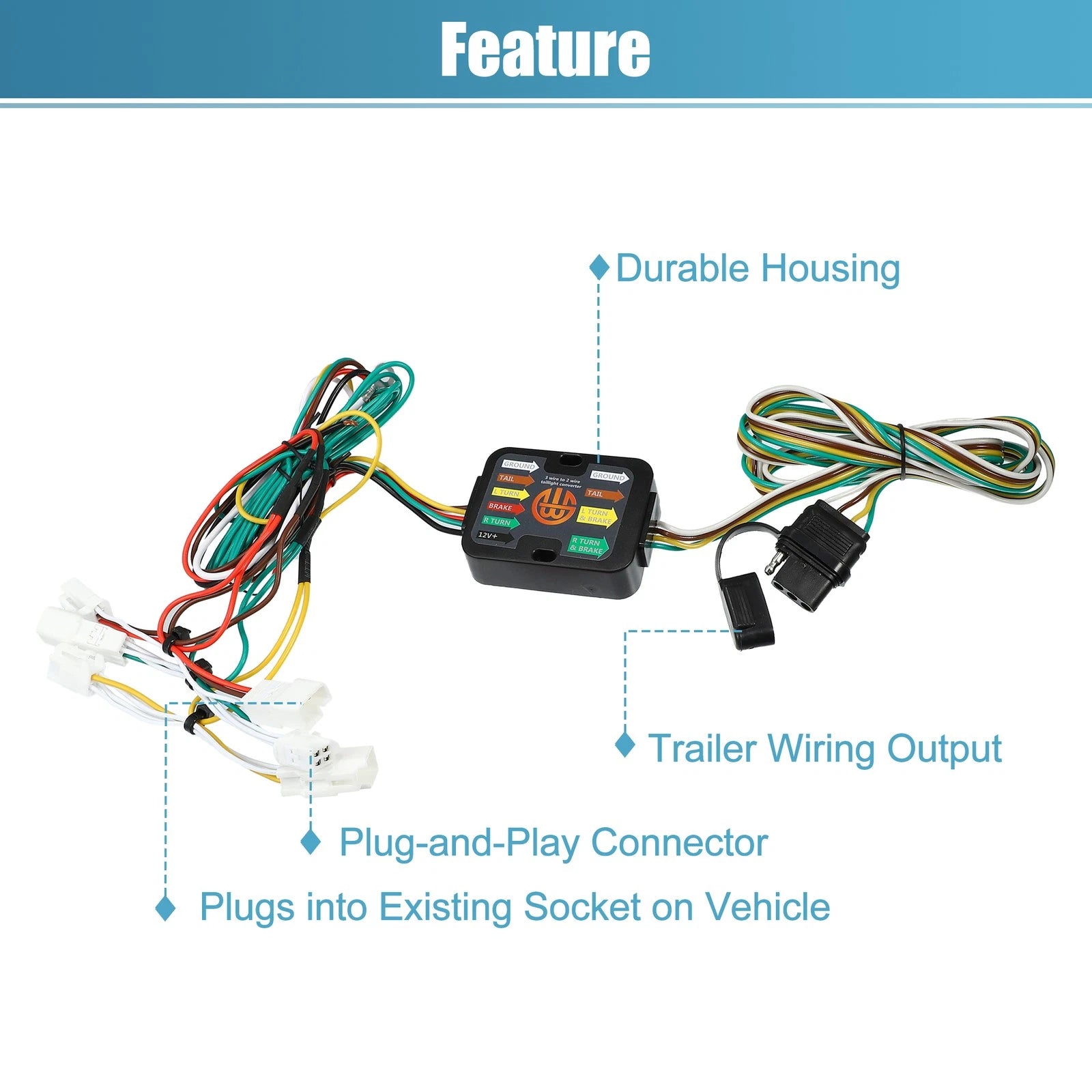 Trailer Wiring Harness 4 Pin Set for Toyota Sienna (2015–2020)
