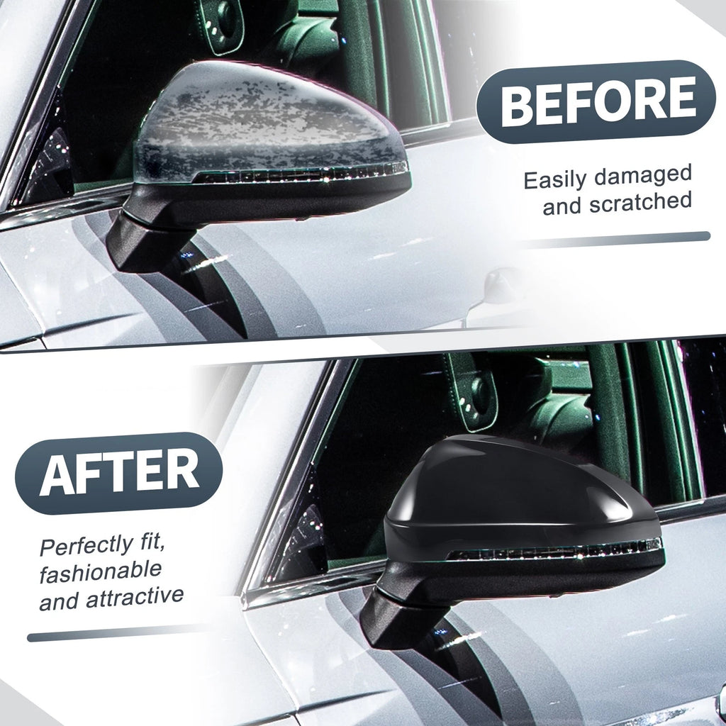Rearview Mirror Cover Cap Replacement Gloss Black for Audi A4 A5 (2017–2024)
