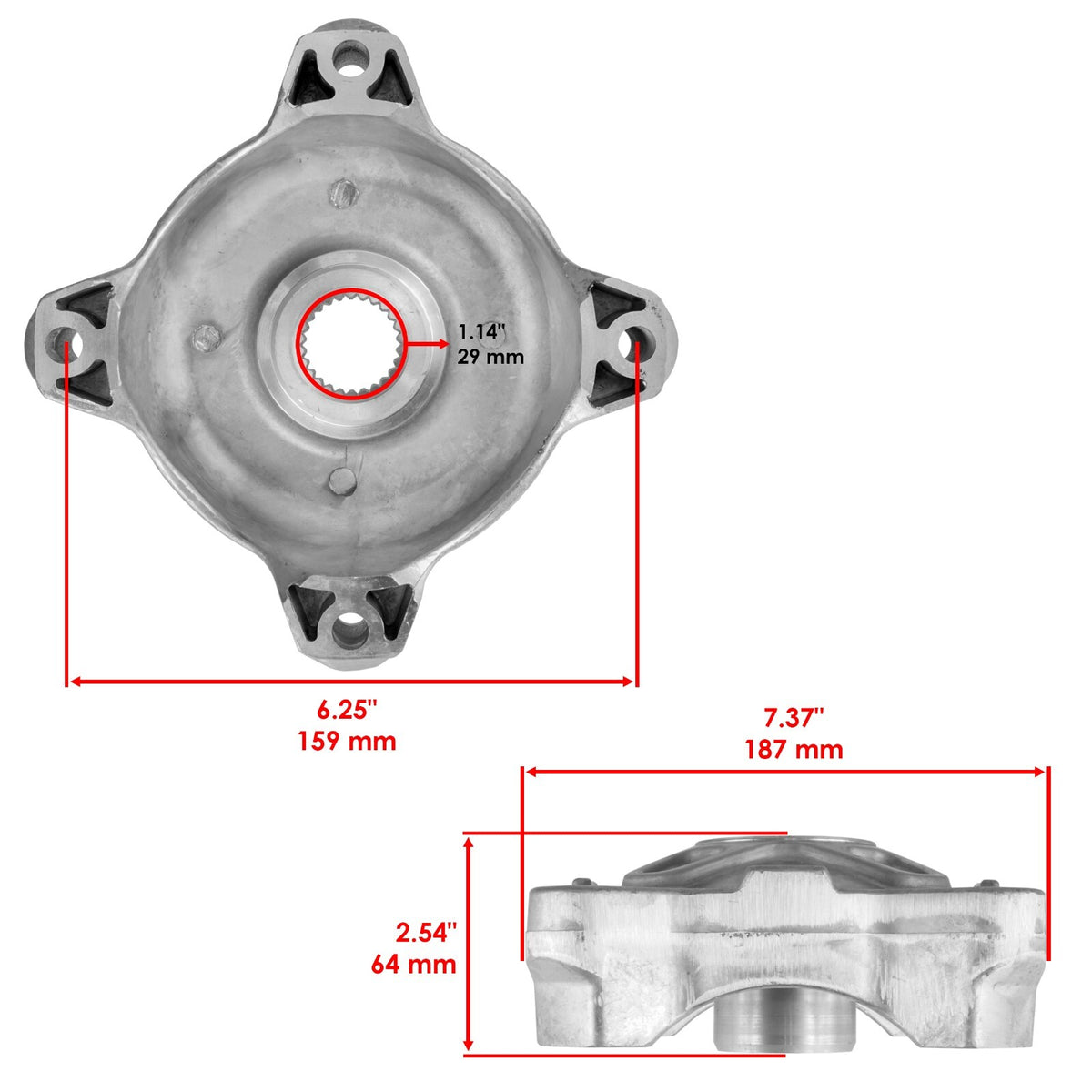 Front Wheel Hub and Studs for Polaris RZR 570 EFI (2012–2013)