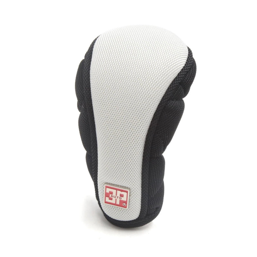 Microfiber Gear Shift Knob Cover for Universal Vehicles (Black/White)