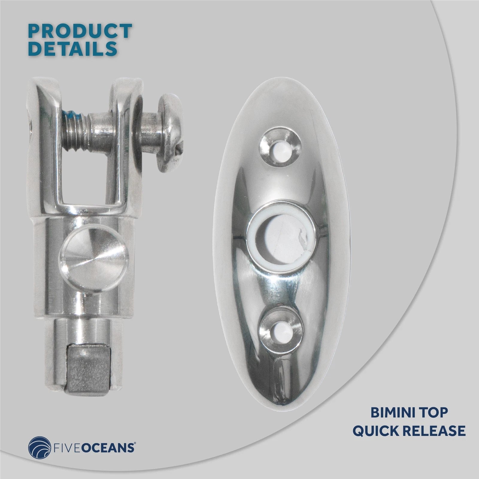 Bimini Top Quick Release 90 Degree Swivel Deck Hinge for Five Oceans (FO1529)
