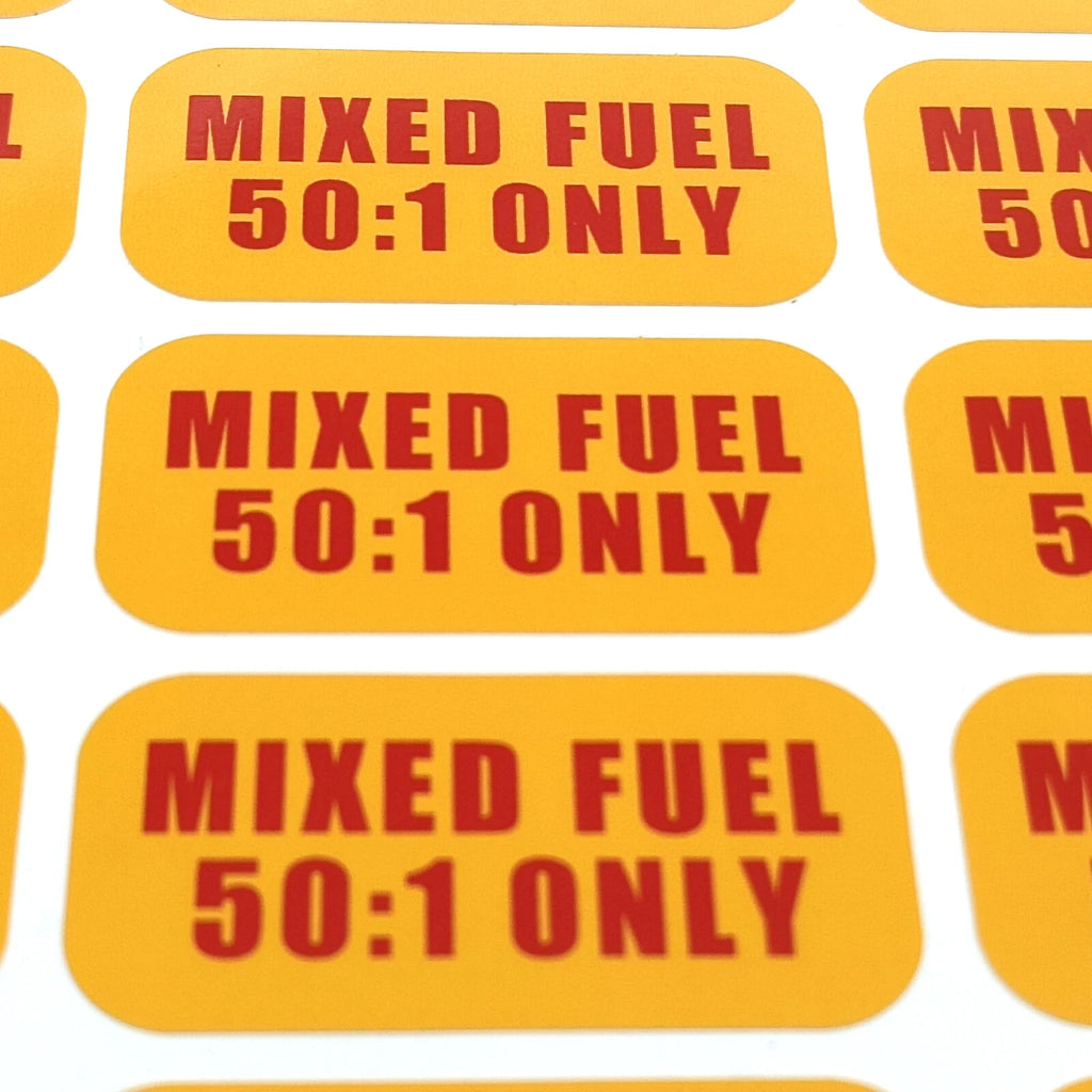 Mixed Fuel Only Vinyl Decals for 2-Stroke Mix (50:1)