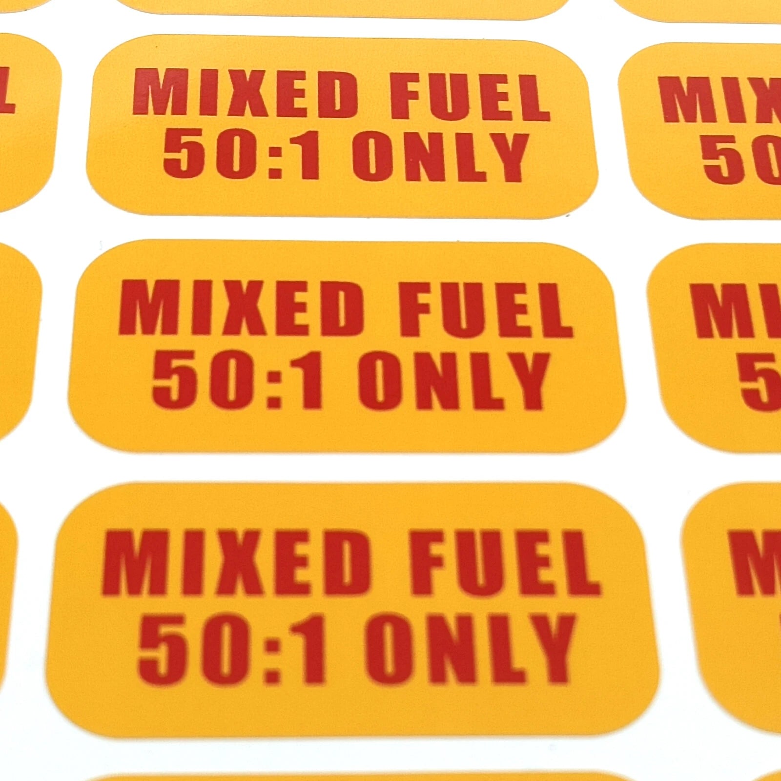 Mixed Fuel Only Vinyl Decals for 2-Stroke Mix (50:1)