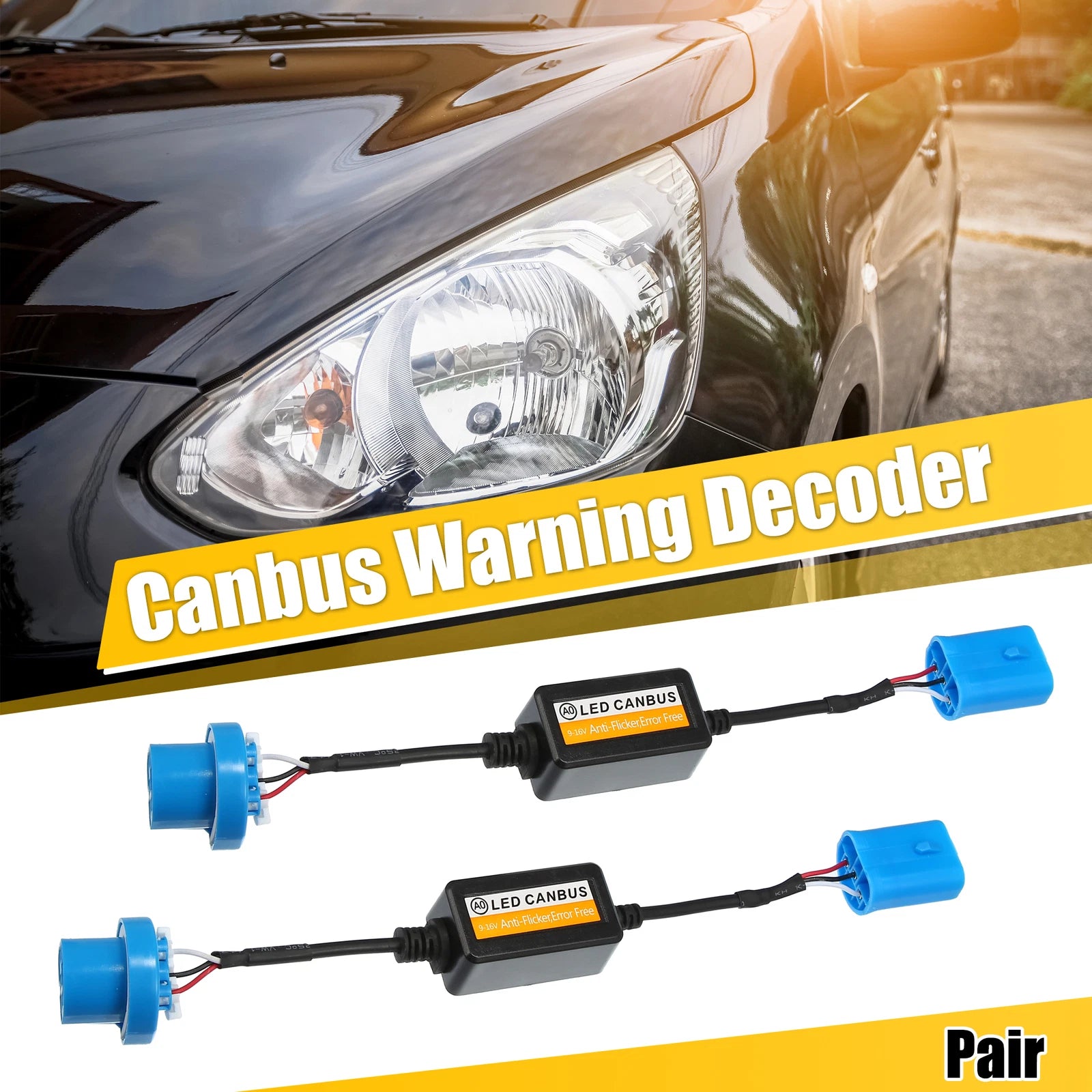 1 Pair 9004/9007 LED Headlight Canbus Decoder for Universal Vehicles