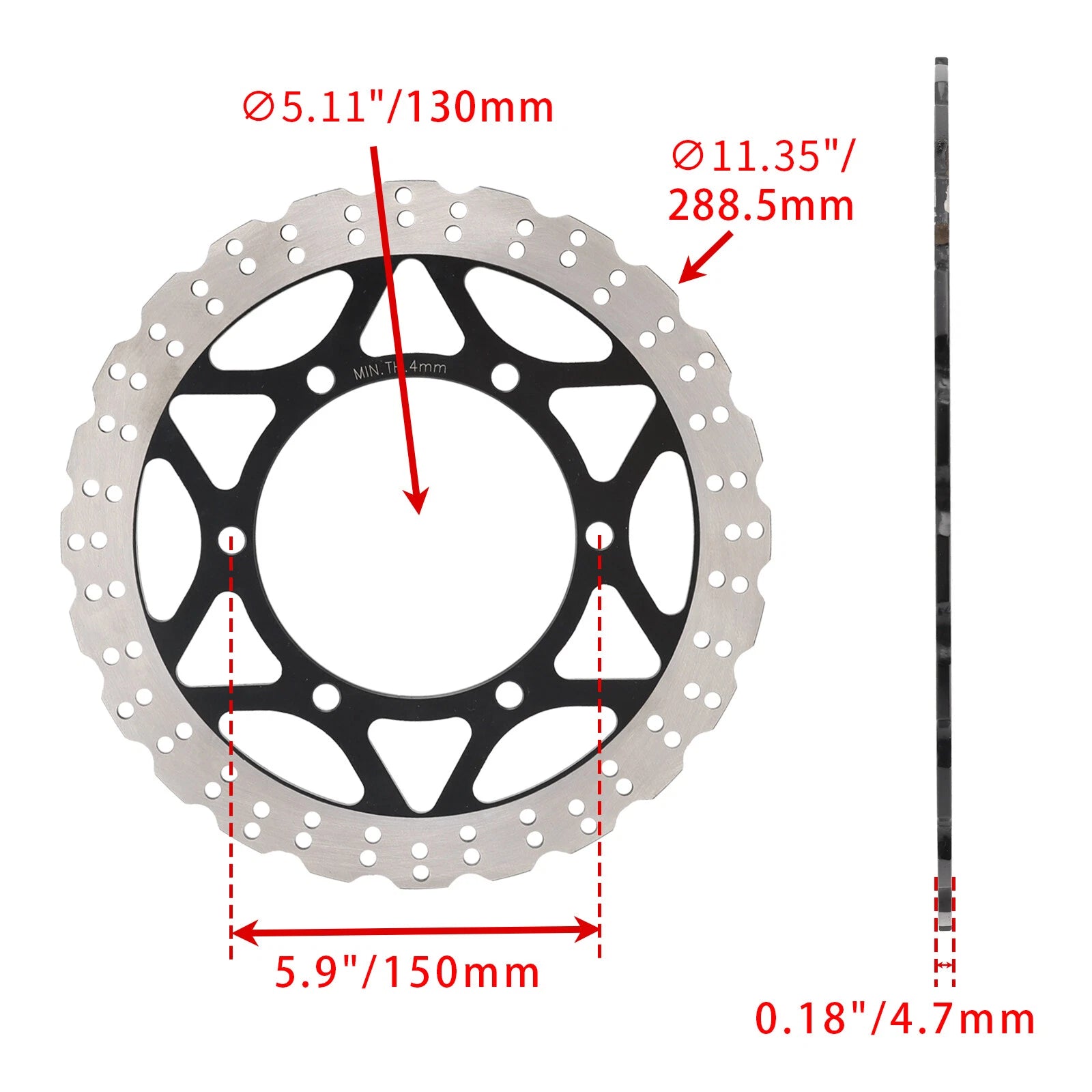 Front & Rear Brake Disc for Kawasaki Ninja 250R EX250J (2008–2012)