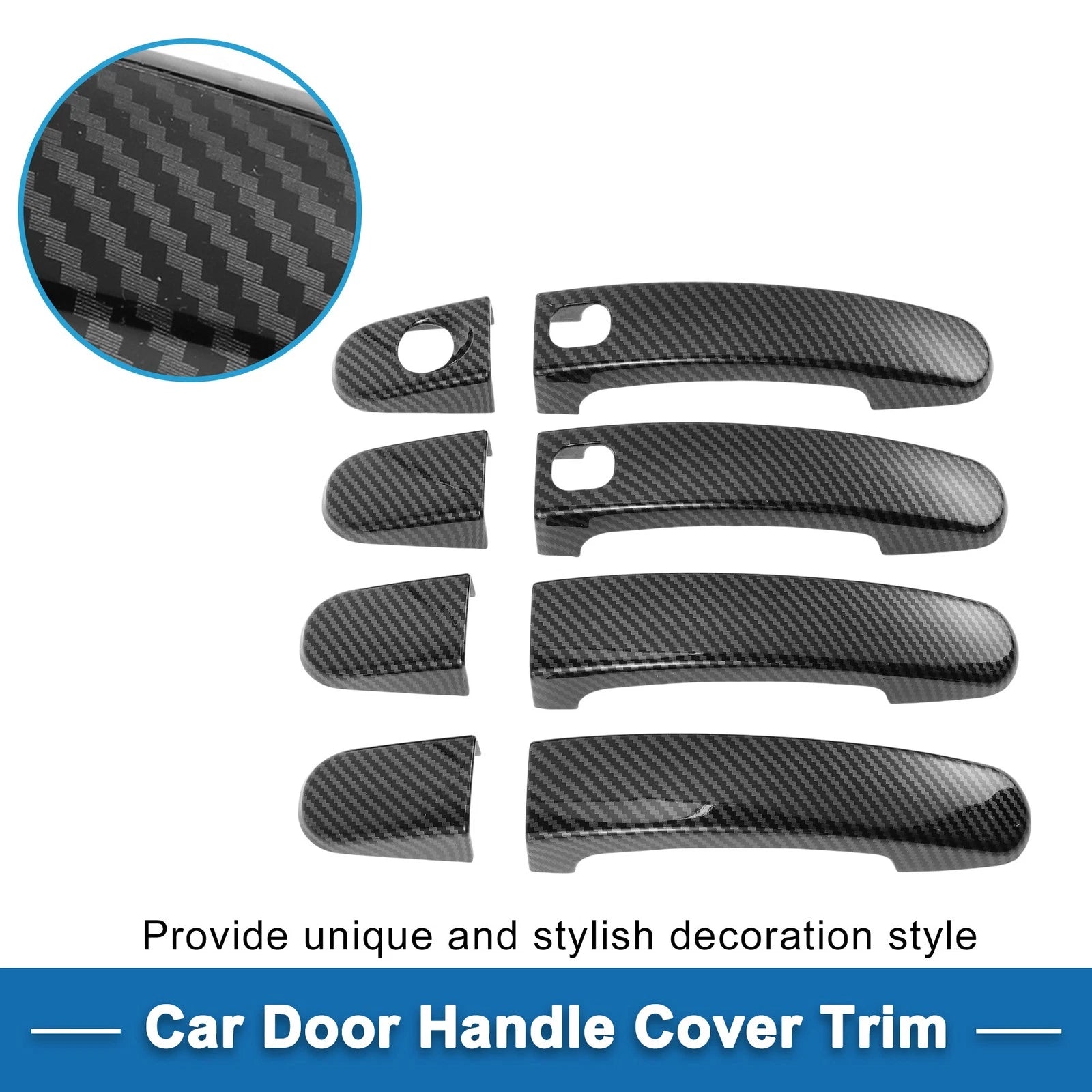 Door Handle Cover Trim Side for Ford Ranger Silver Tone (2011–2018)