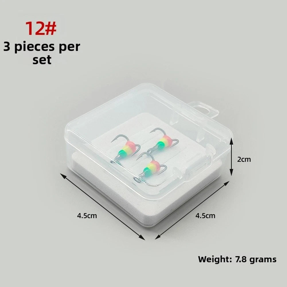 Treble Hooks for Ice Fishing (8#, 16.3mm, 0.6g, Diamond Pattern)