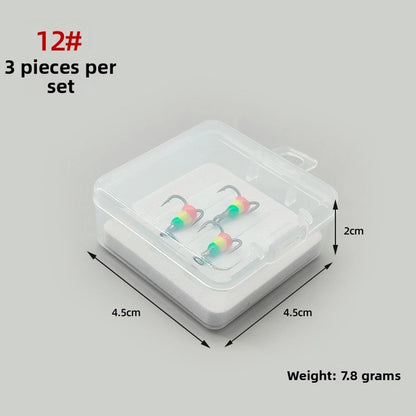 Treble Hooks for Ice Fishing (8#, 16.3mm, 0.6g, Diamond Pattern)