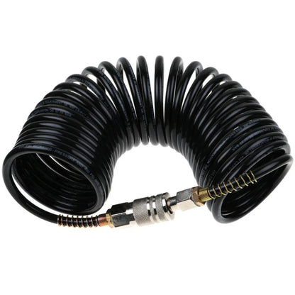 1/4" ID x 25FT Black Rubber Air Hose 200PSI with Quick Connect Fitting