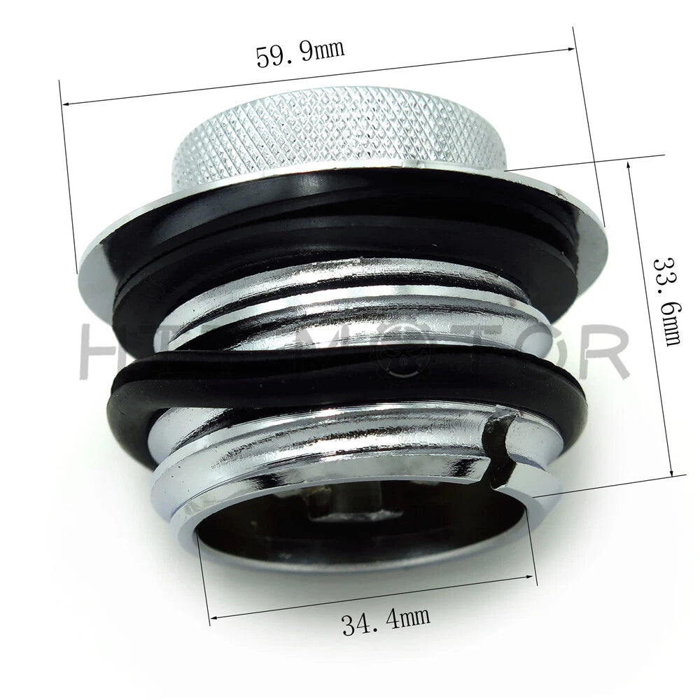Chrome Pop Up Gas Cap for Harley (1982–2010) - Vented, Regular Thread