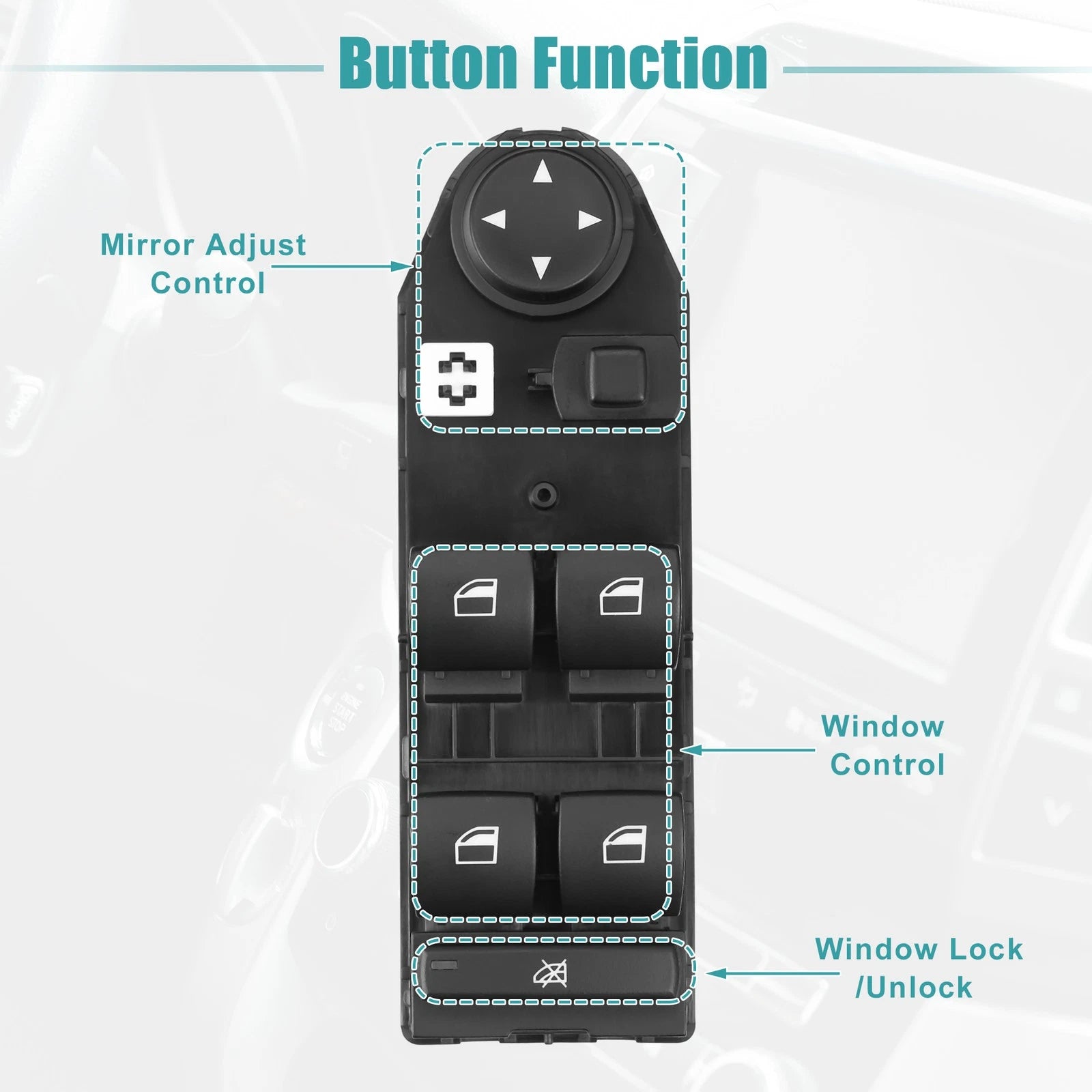 Power Window Switch 4 Pin Replacement for BMW X3 E83 (2004–2010)