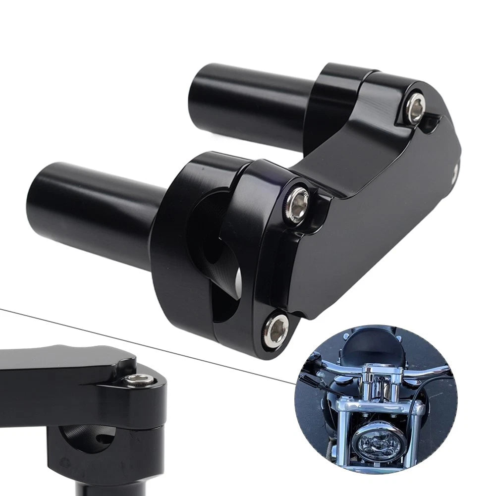 3.5" Straight Handlebar Riser & Top Clamp for Harley Dyna, Road Glide