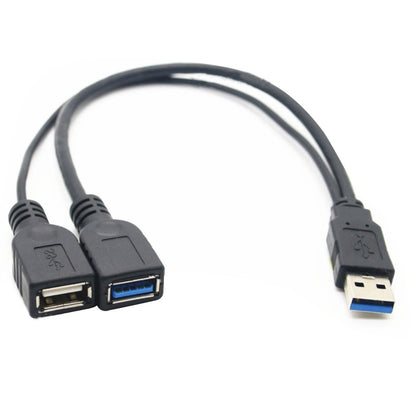 USB 3.0 Male to 2 USB Female Y Splitter Charging Cable Adapter