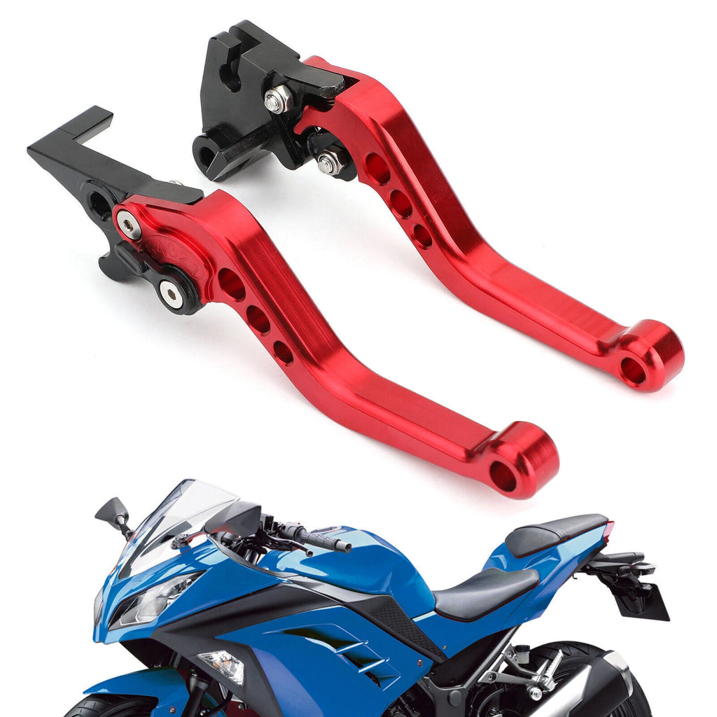 Aluminum Brake Clutch Levers for Kawasaki Ninja 250 300 (2013–2019) Red T9