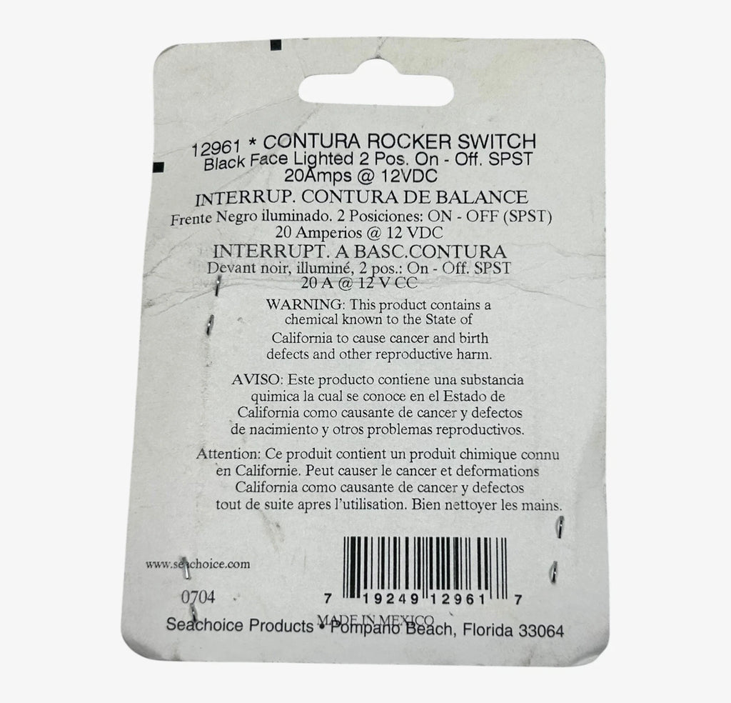 Contura Illuminated Rocker Switch for Seachoice (12961)