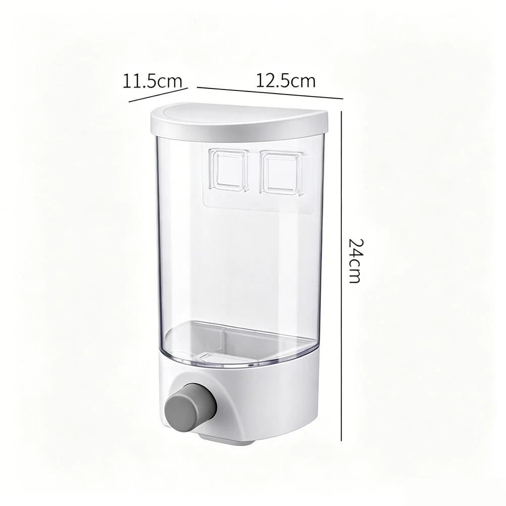 Rice Dispenser Wall Mounted for Dry Food Storage (White Finish)