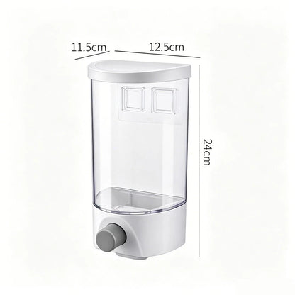 Rice Dispenser Wall Mounted for Dry Food Storage (White Finish)